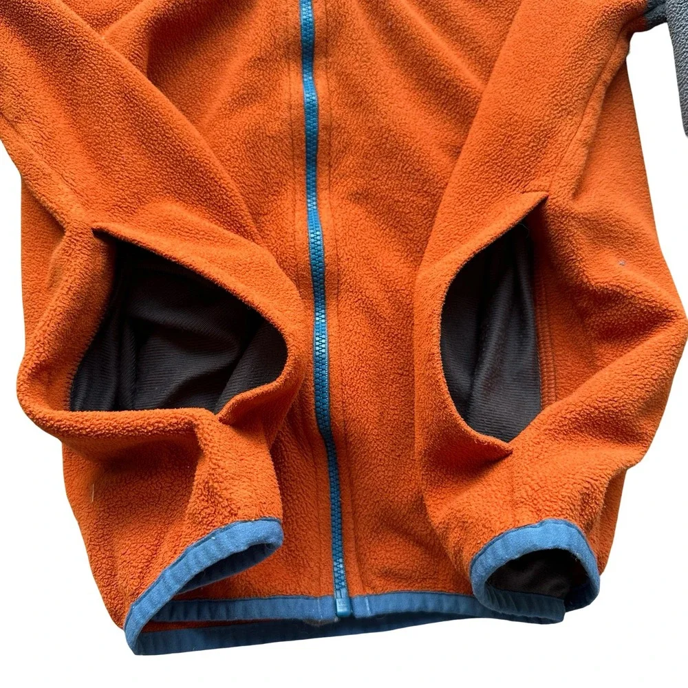 Patagonia Blue Orange Soft Fleece Hooded Full Zip Micro D Snap-T Jacket Size 14